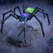 6 FT Animated Creeping Spider Halloween Decoration – LED Motion-Activated Prop